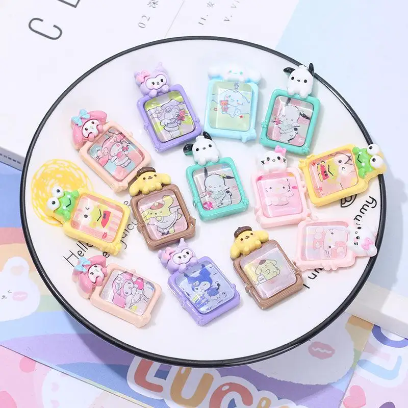 

10 шт. кавайный полимерный аксессуар Sanrio Hellokittys Mymelody Kuromi аниме милый Кристалл лед прозрачная чашка для волос зажим материал игрушка