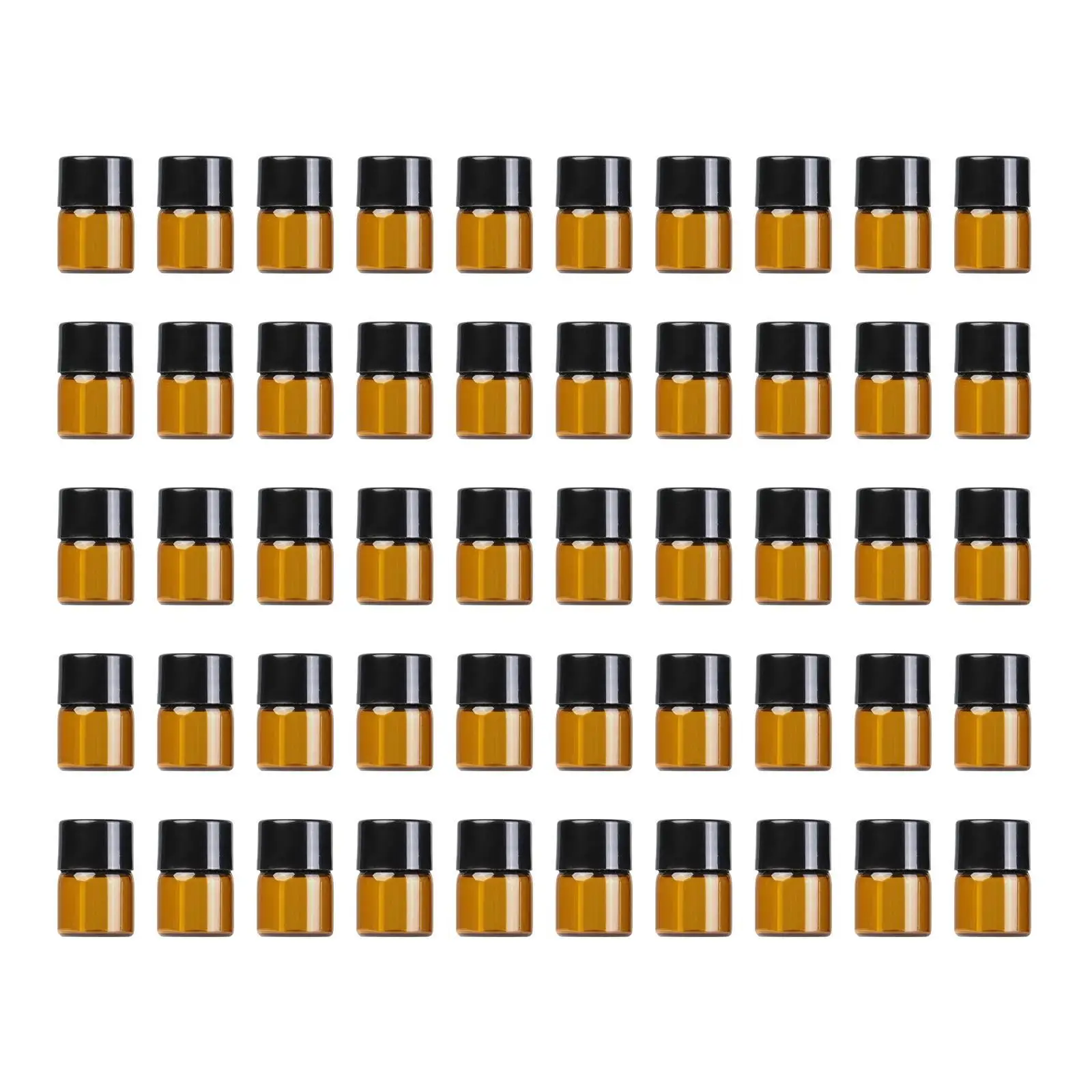 

50x Refillable Glass Bottles Durable Mini for Fragrance Samples 1ml Hole Plug
