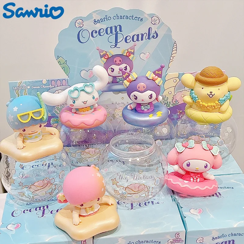 

Оригинальная емкость для хранения Sanrio серии Ocean Pearl, реальная игра Kuromi Jade Dog, новые милые кудри ручной работы, игрушки для девочек в подарок