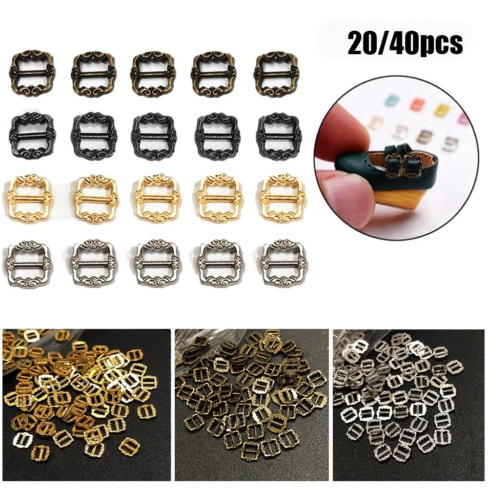 

20/40pcs Newest Girls Toys 6*6MM 4 colors Doll Bags Accessories Pattern Belt Buttons Diy Dolls Buckles Tri-glide Buckle