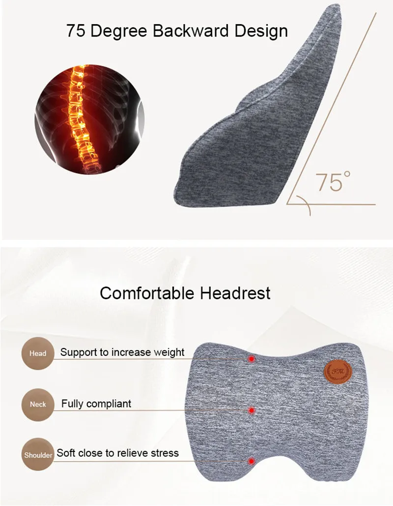 Автомобильная подушка для поддержки поясницы регулируемая подголовник из пены с