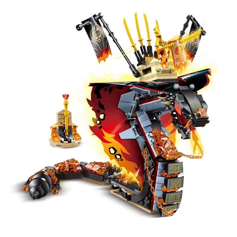 

Новый конструктор Ninjagoed Fire Fang Spinjitzu, набор конструктора, классический фильм, детские игрушки для детей