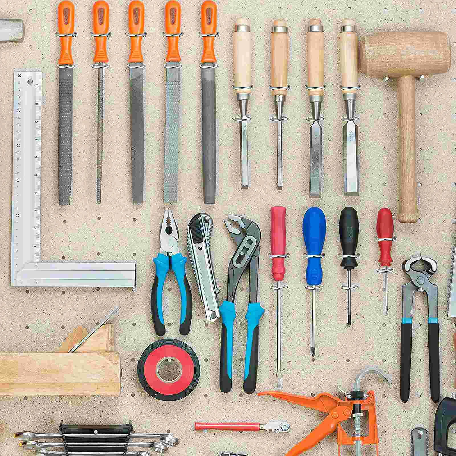 

Pegboard Holder Tool Hooks Holders Screwdriver Organizer Hook Plier Ring Board Peg Rack Wall Multi Double Accessories Storage