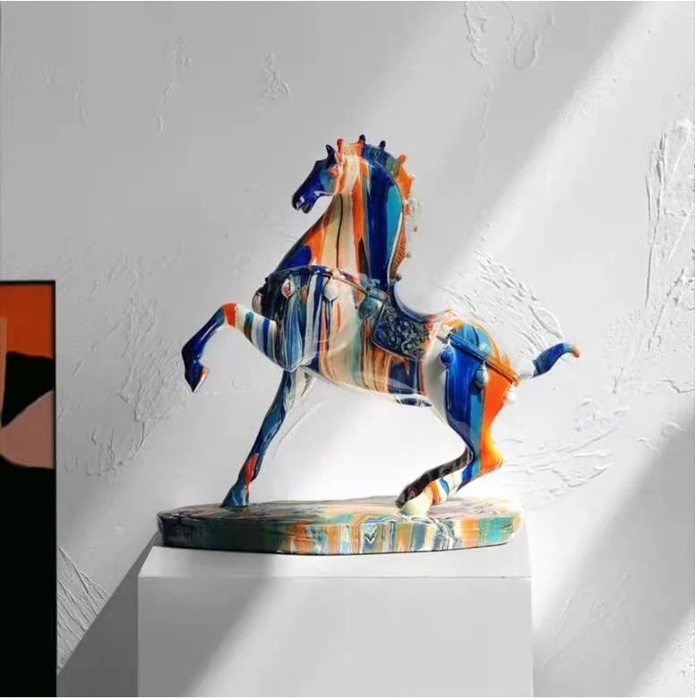 

Светильник лые Роскошные поделки из смолы, высококачественные украшения с лошадью в скандинавском стиле, для гостиной, офиса, кабинета, укр...