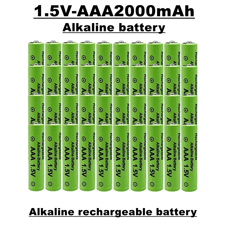 

AAA rechargeable battery, 1.5V, 2000 MAH, alkaline material, suitable for remote controls, toys, clocks, radios, etc