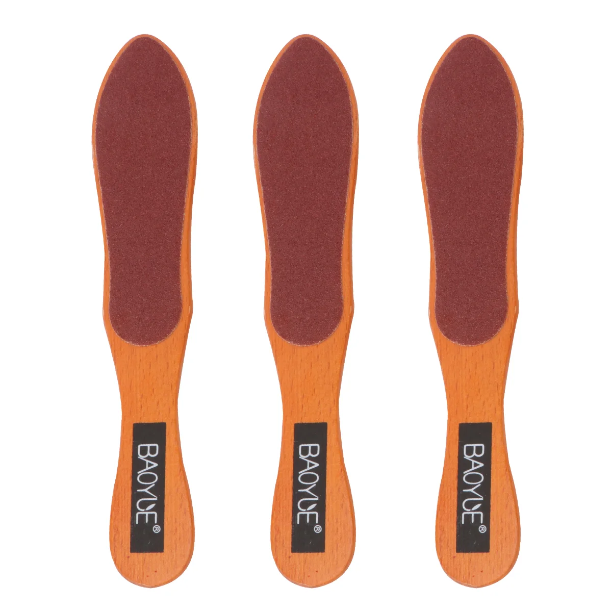 

3pcs Bottle Shape Foot Callus Remover Wooden Foot File Double-sided Pedicure Tools