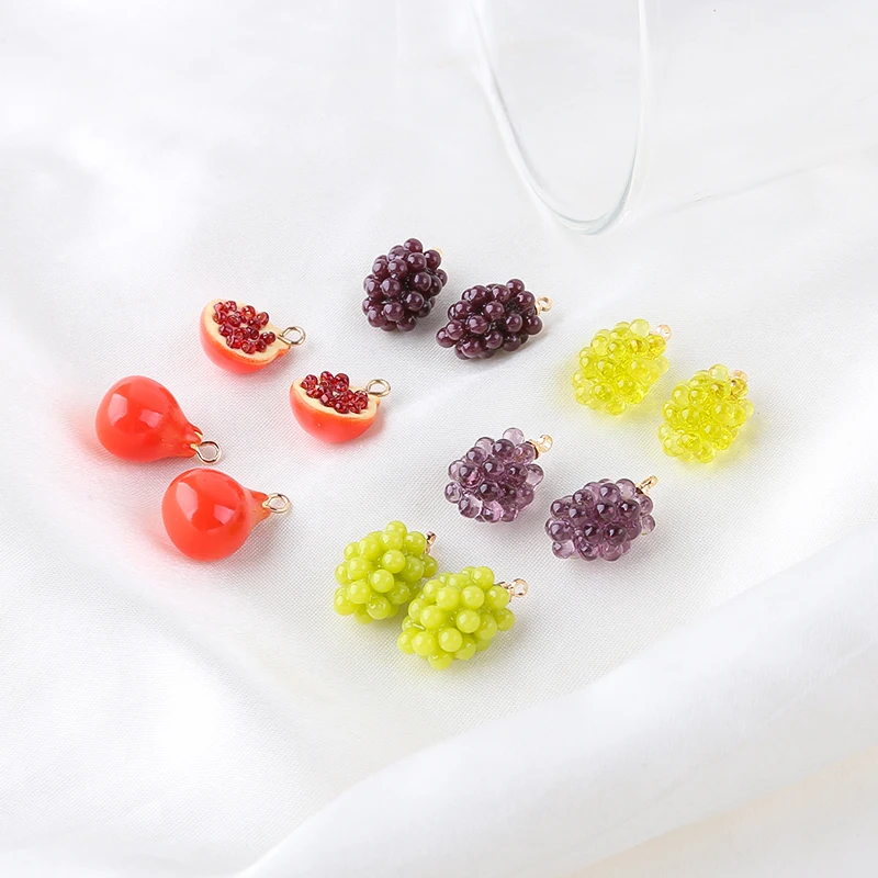 6 шт. интересные Фрукты Виноград гранат Сделай Сам Смола маленькие подвесные