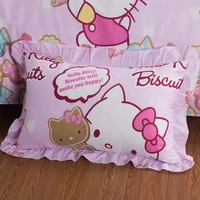 takara tomy cute hello kitty printed cotton skin friendly soft student pillowcase cartoon pink ruffled girl pillowcase