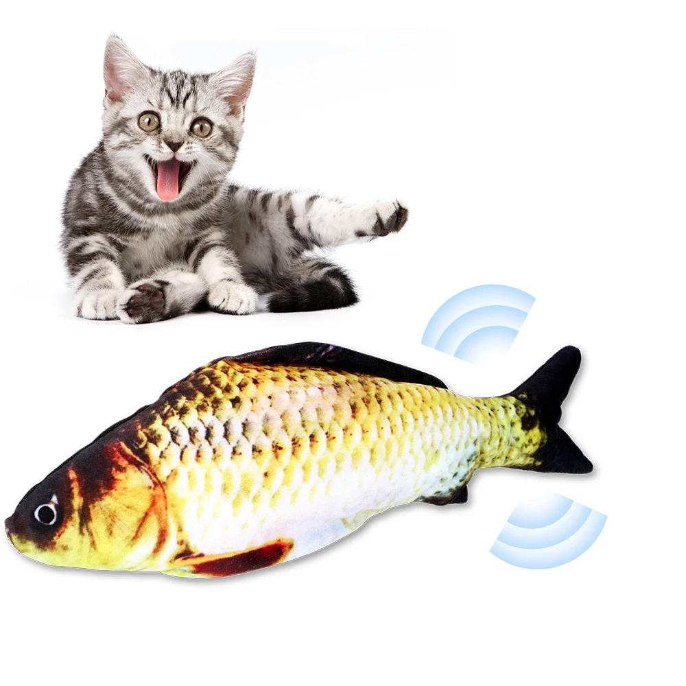 

Simulation Carp USB Charging Pet Cat Toy Chewing Playing Biting Supplies Electric Wagging Jump Fish