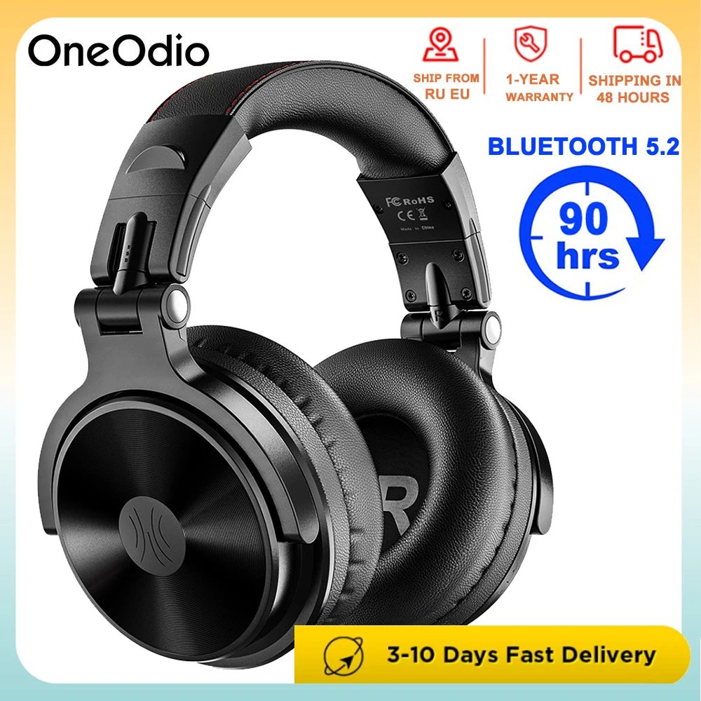 Oneodio Wireless Headphones With Microphone 110H Playing Time Bluetooth V5.2  Foldable  Deep Bass Stereo Earphones  For PC Phone