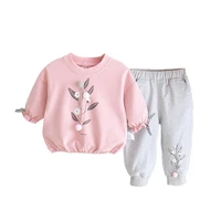 autumn baby girl clothes set sweatshirt pant 2pcs suit pullover long sleeve kid tracksuit toddler outfit children sportwear a492
