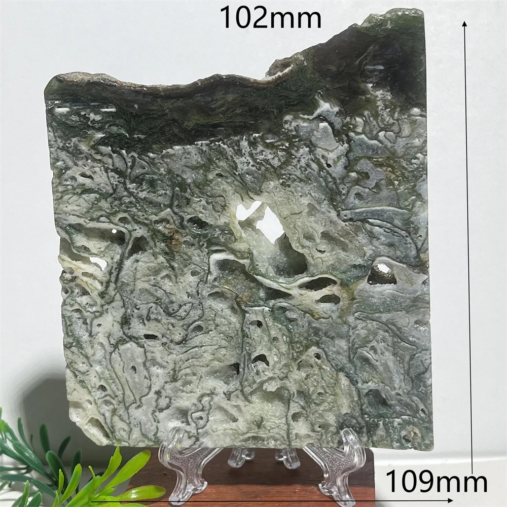 Кристалл Натуральный Мох Агат Плита Друзы Камень Кварц Драгоценный Исцеление