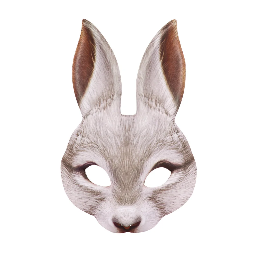 

Cute Rabbit Mask Cosplay Props Halloween Carnival Women Men's Cosplay Animal Half Face Mask