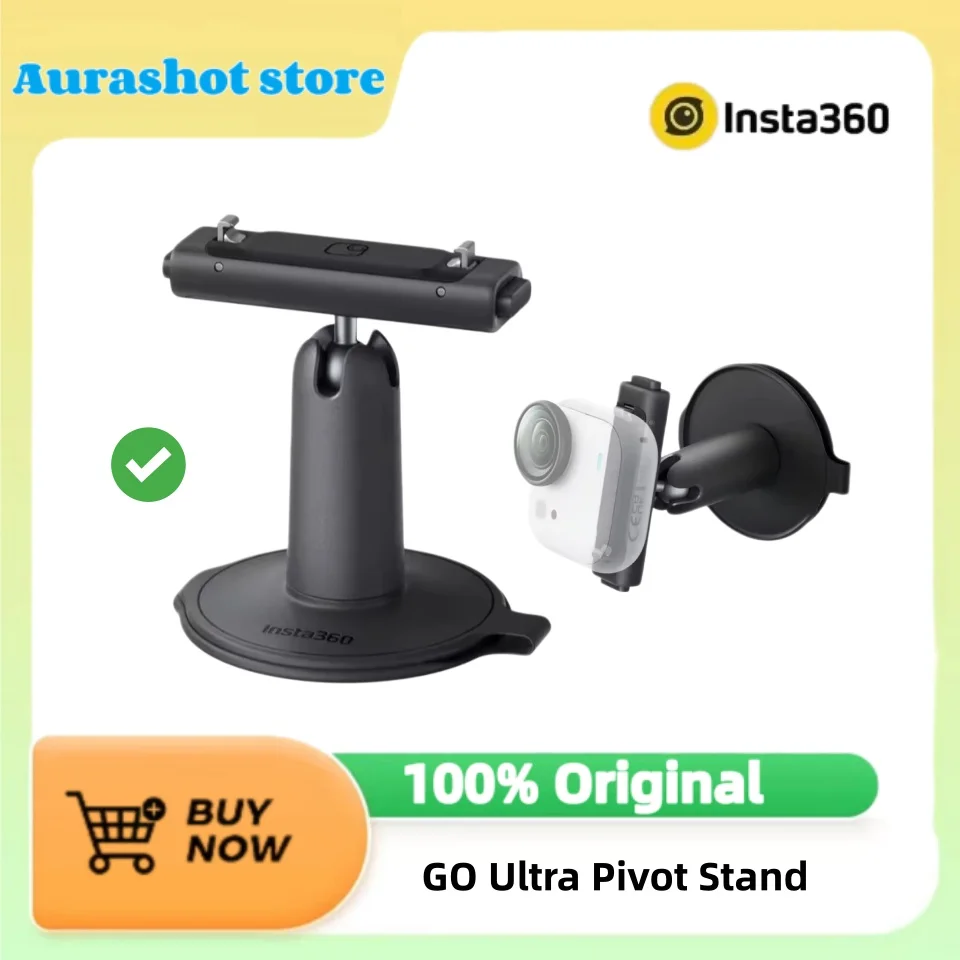 Фото Магнитное крепление-шарнир Insta360 GO Ultra Pivot Stand с креплением 1/4 дюйма для Insta360 GO Ultra, оригинальные аксессуары