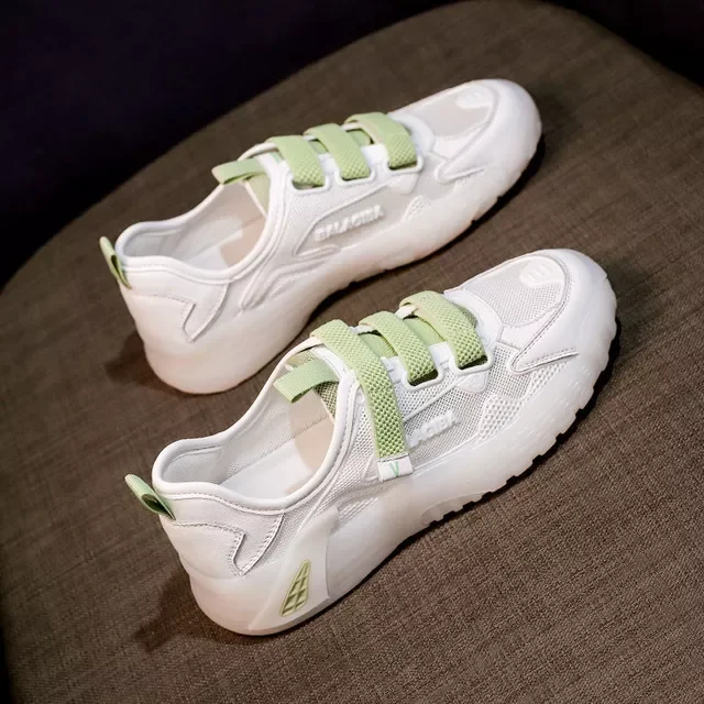 

2022NEW Summer New Breathable Mesh Sneakers Round Toe Solid Casual Style Shoes