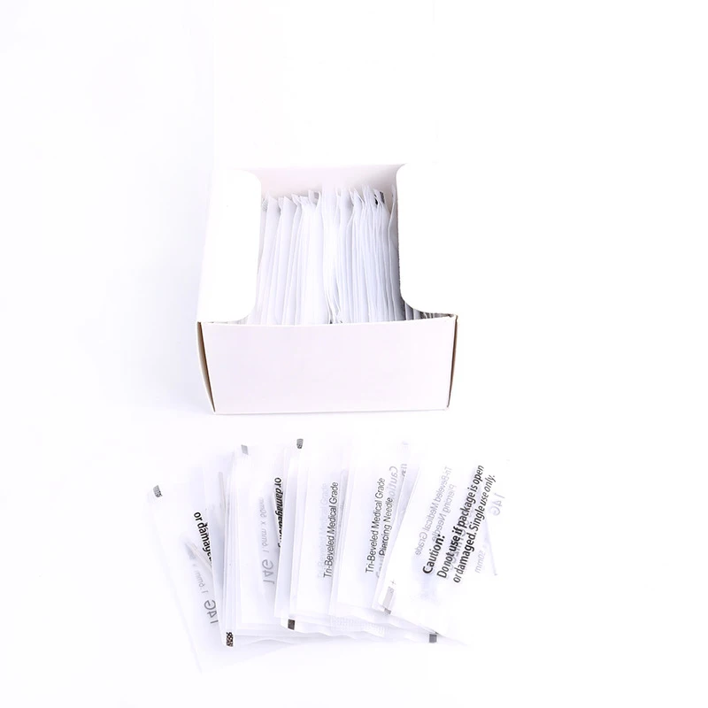 100pcs/set Disposable Tattoo 12g/14g/16g/18g/20g Piercing Needles For Navel Nipple Ear Nose Lip Tattoo Piercing Needles Kit Tool