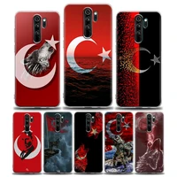 clear phone case for redmi 10c note 7 8 8t 9 9s 10 10s 11 11s 11t pro 5g 4g plus silicone case cover flag turkey antalya wolf