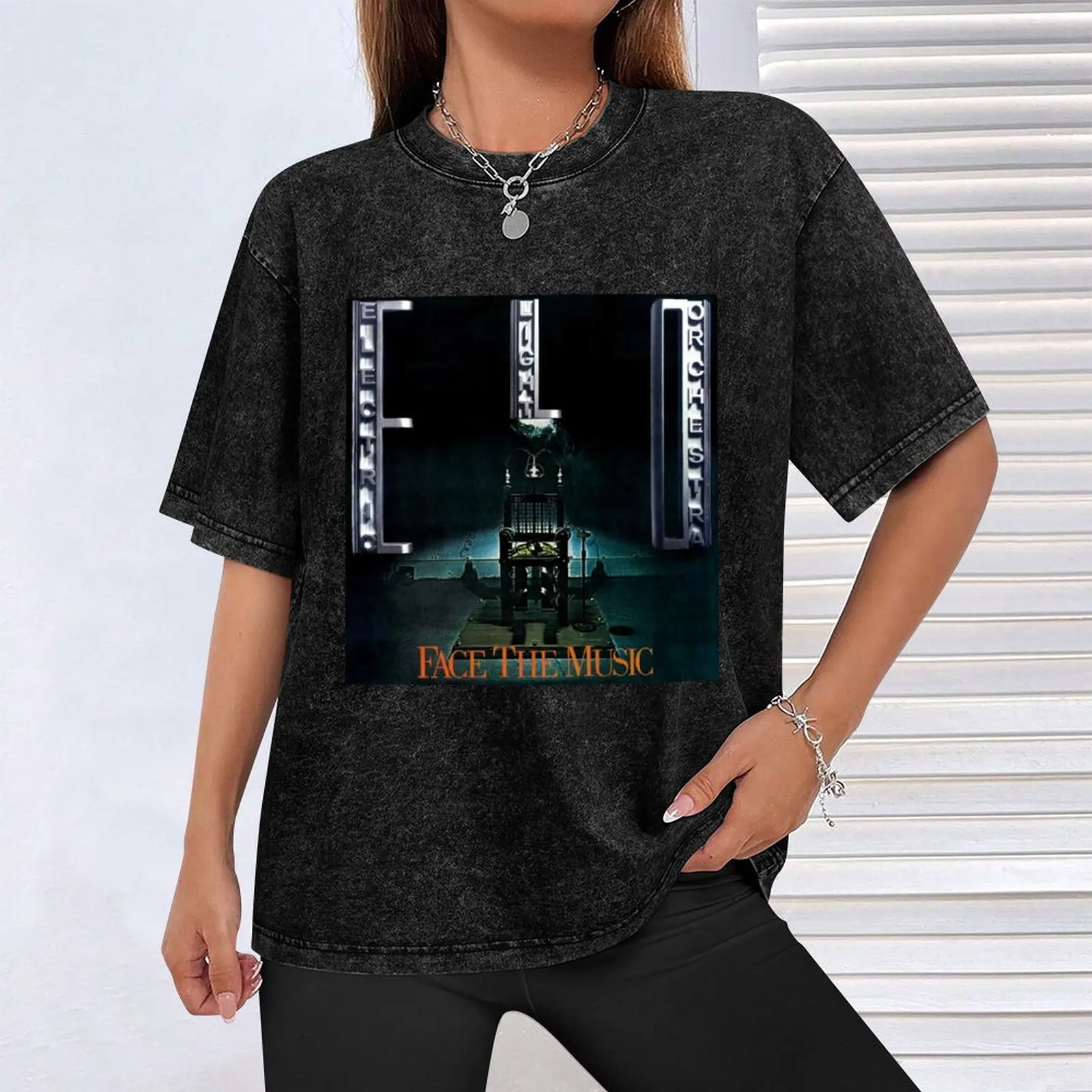 БОЛ социальныеíc Líght élo Rosenfixá Face The Music Обложка альбома Футболка с рисунком