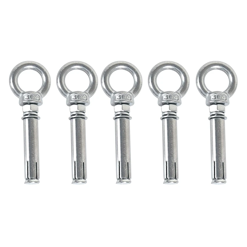 

HOT SALE 5Pcs M8 X 60Mm Expansion Bolt Anchor Bolt 304 Stainless Steel Ring Lifting Anchor Eye Bolt Expansion Eyebolt