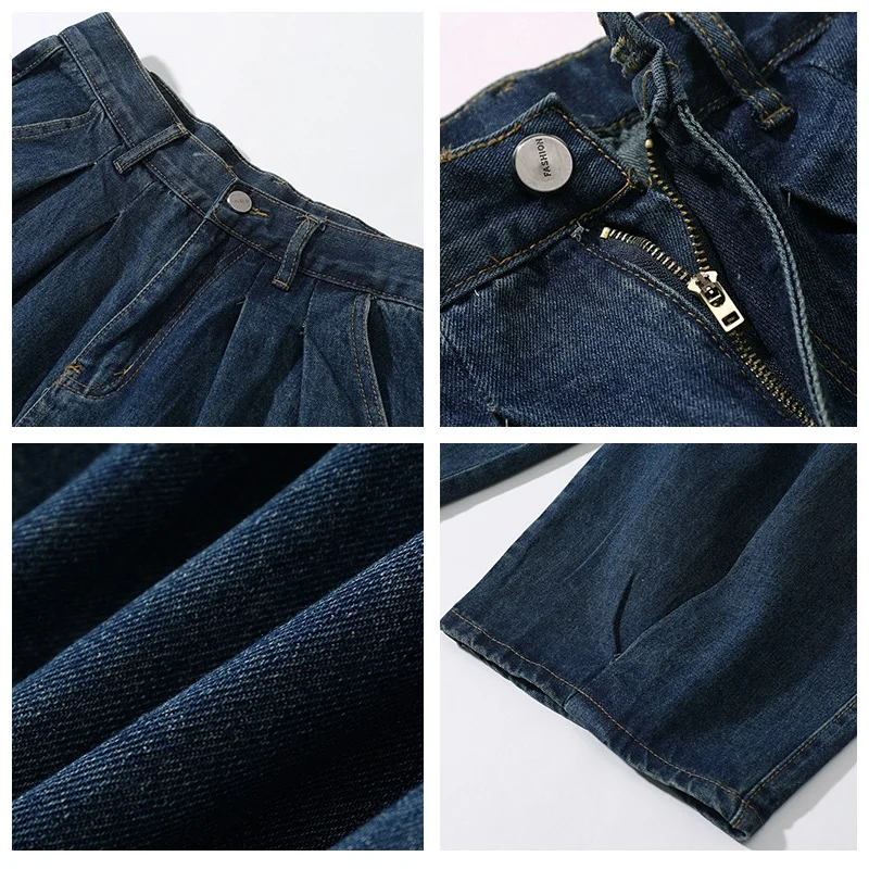 DEEPTOWN Classic Oversize Jeans Pants for Men Vintage Japanese Denim Trousers Male Retro Streetwear Loose Fashion Hip Hop Spring