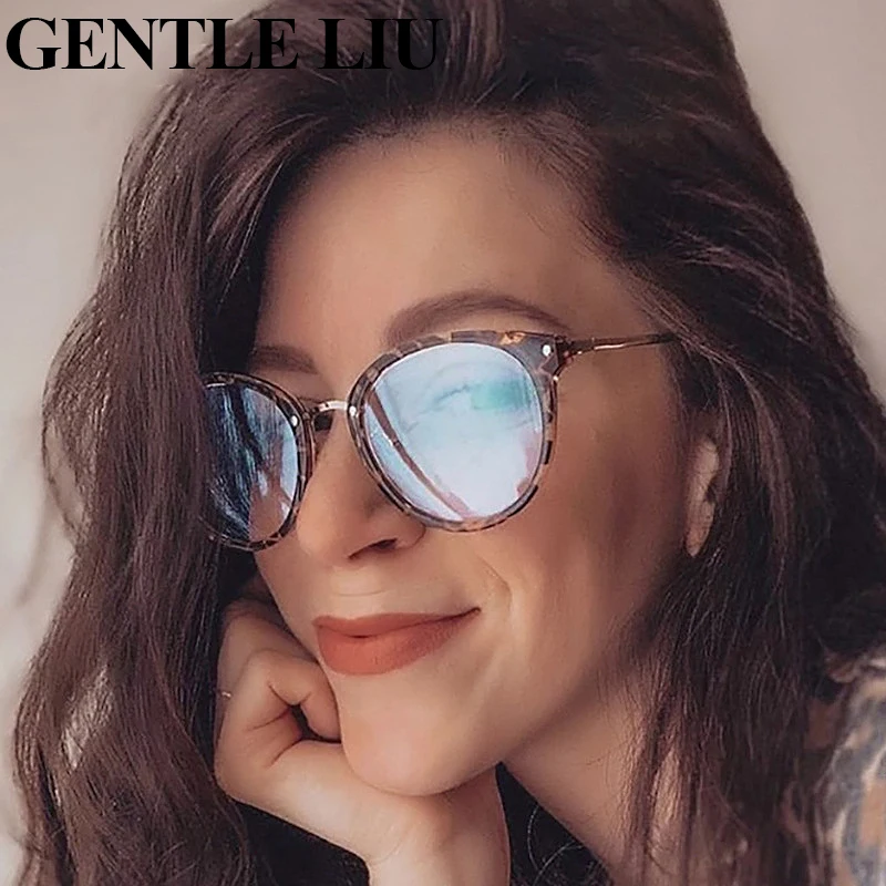 

Fashion Anti Blue Light Computer Glasses Women Trendy Round Eyeglasses Frames for Female Optical Prescription Spectacles Frame