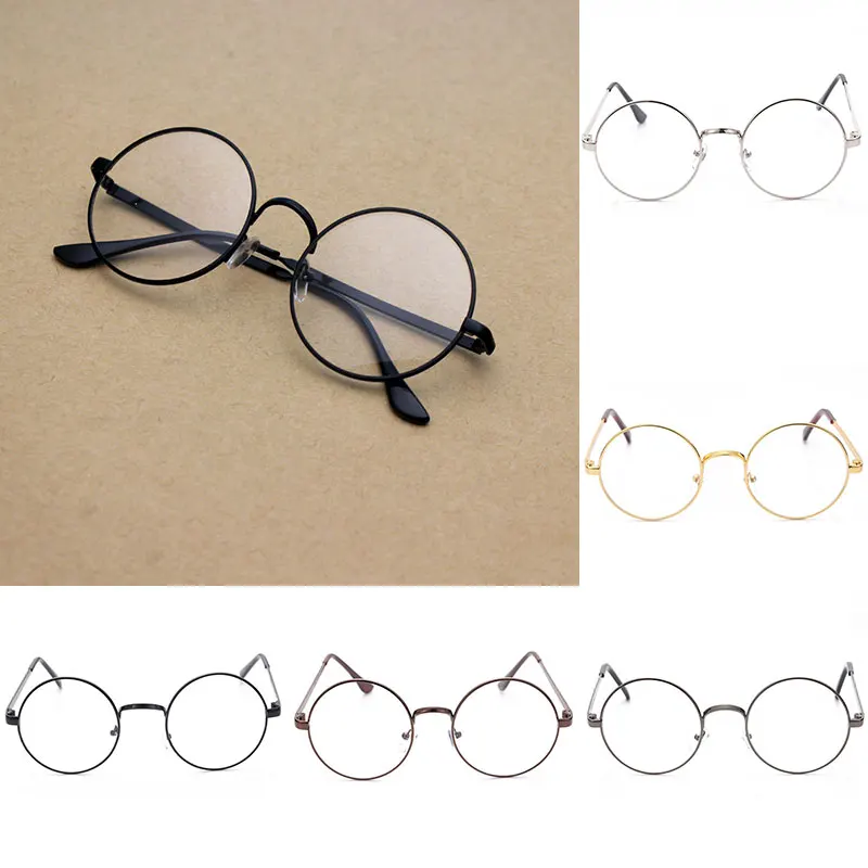 

2022 Spring New Women Men Fashion Vintage Retro Metal Frames Clear Lens Glasses Modern Simple Eyewear Big Round Circle Glasses