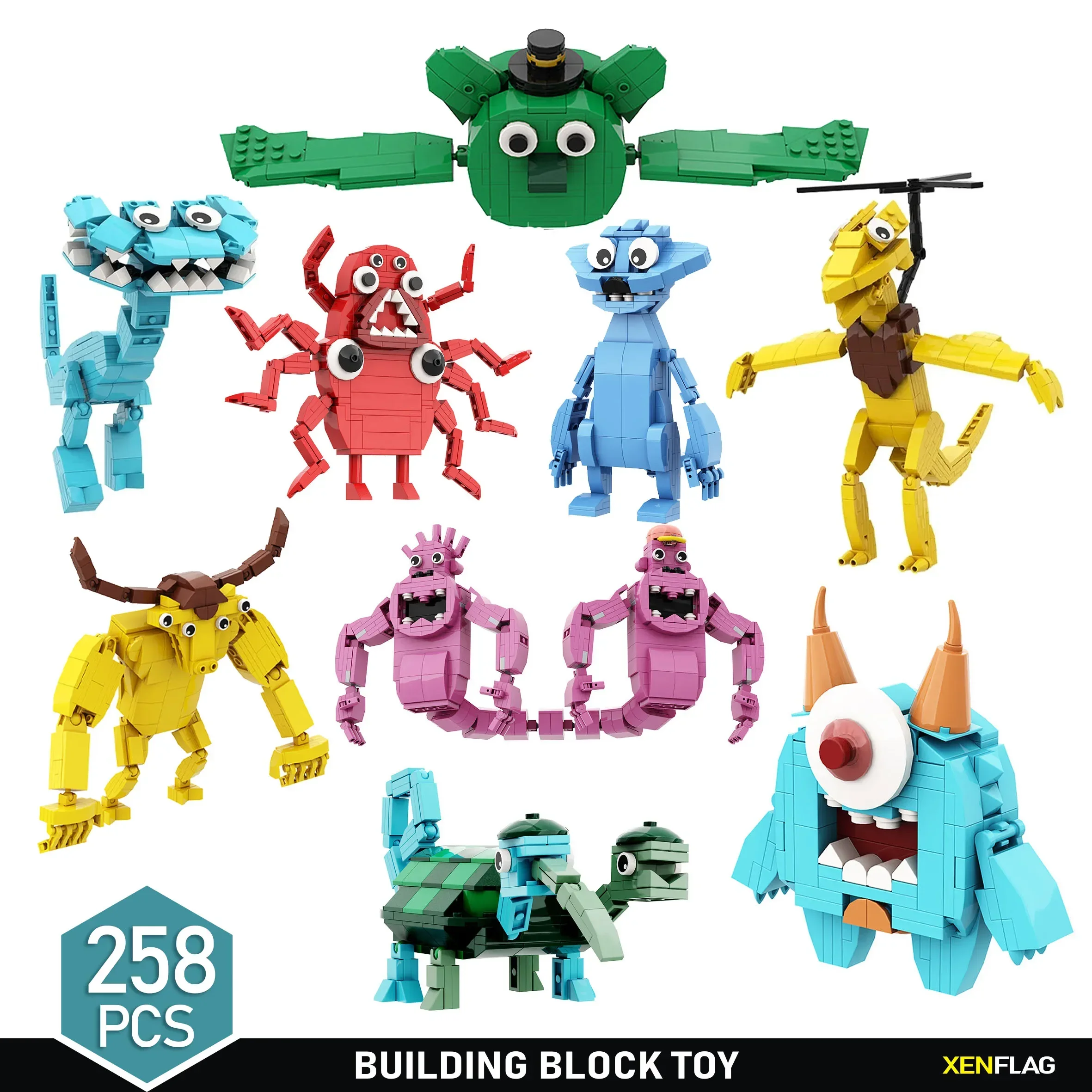 

Blue Monster Building Blocks Rainbow Friends Chapter 2 Building blocks model children's Christmas birthday gift puzzle toy