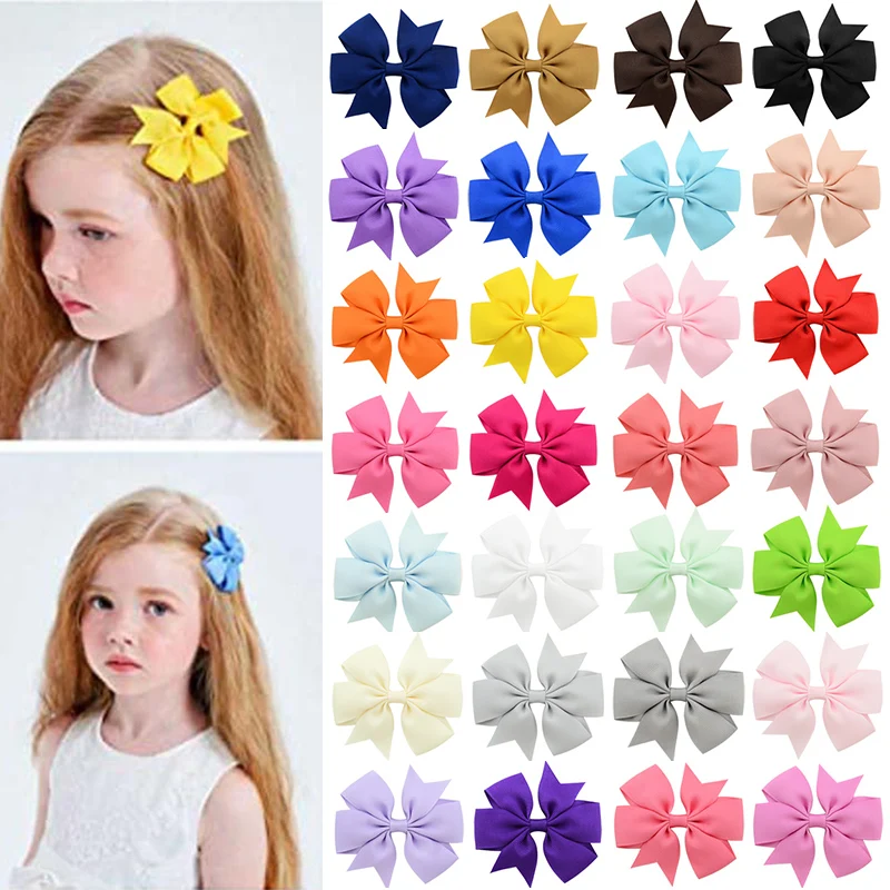 

53 Colors 3inch Solid Swallowtail Ribbon Bows Clips Hairpin Hairbows for Girls Hair Clip Headware Kawaii Kids Hair Accessories