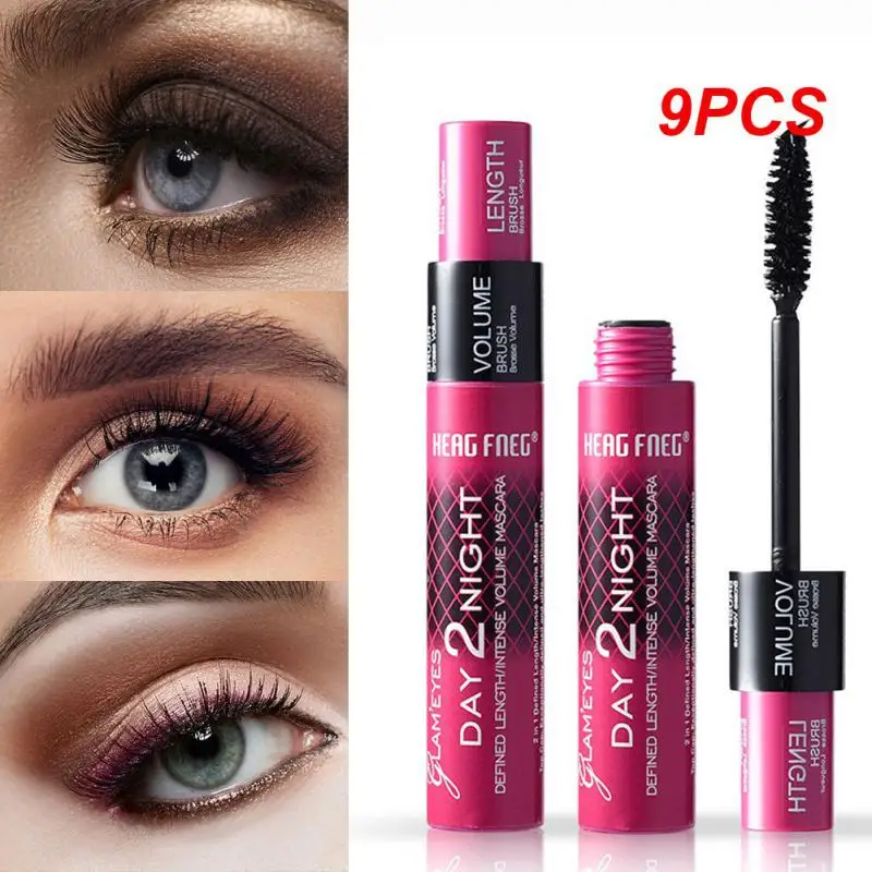

9 шт. в 1 3D волоконная тушь для ресниц Черная завивка ресниц двойной водонепроницаемый инструмент для макияжа