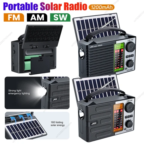 Портативное FM AM SW радио, перезаряжаемая уличная радиостанция, полнодиапазонное радио, аварийный радиоприемник со светодиодной подсветкой, Bluetooth-динамик