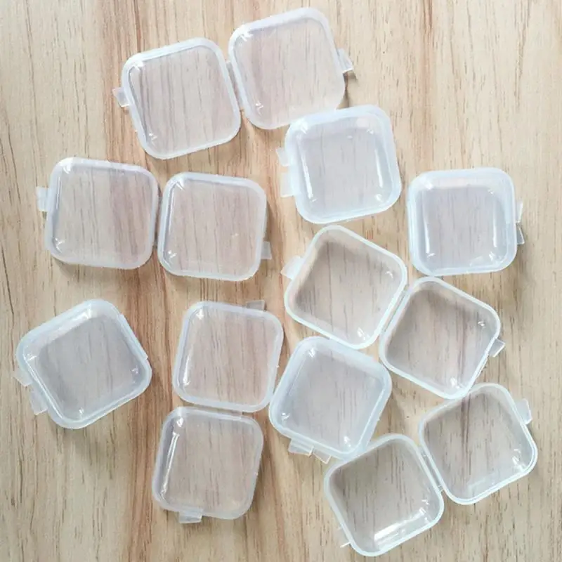 

NEW 3.5*3.5*2cm Small Plastic Storage Box for Jewelry Beads Earring Jewelry Container Transparent Square Box Case Container 10pc
