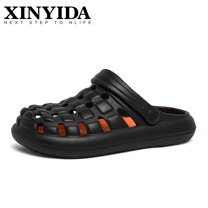 

2023 Summer Men's Garden Clogs Slip On Breathable Water Beach Sandal Lightweight Soft Summer Slippers For Men Plus Size 38-45