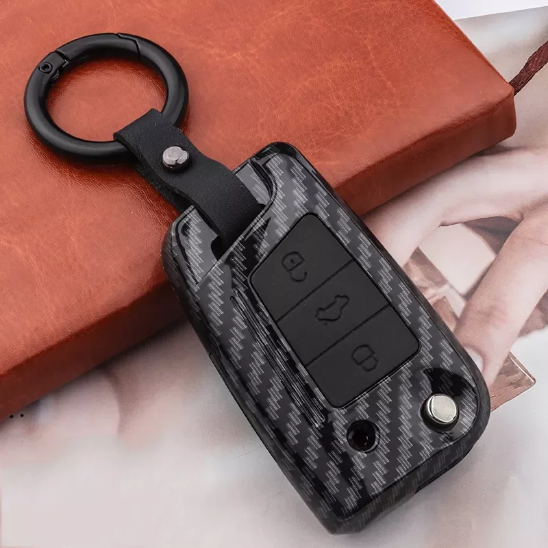 

Accesorios Para Auto Carbon Fiber ABS Matte Car Key Cover Case For Volkswagen VW Golf7 mk7 Ibiza Leon FR 2 Altea Aztec For Skoda
