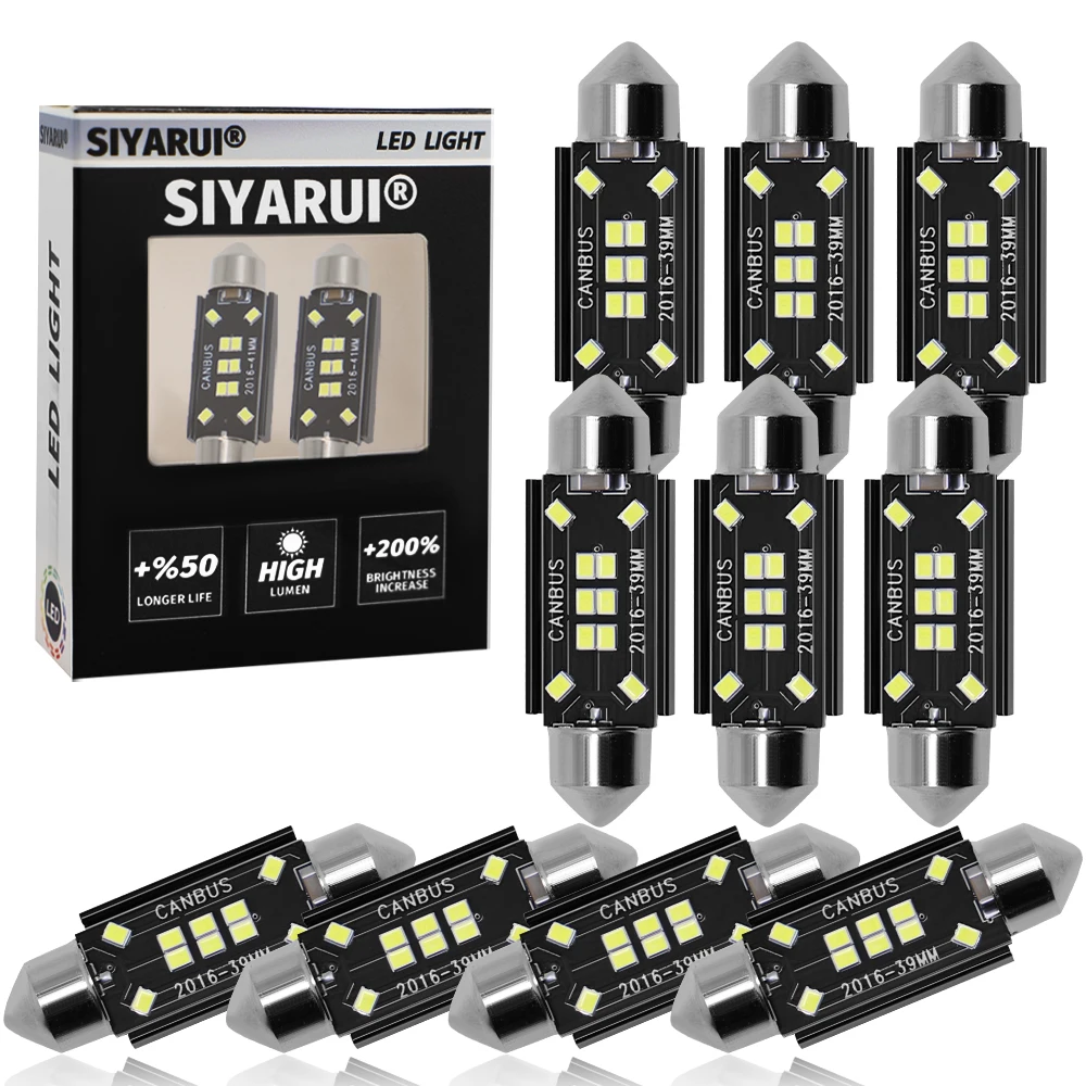 

10PCS New Festoon 31mm 36mm 39mm 41mm LED Bulb C5W C10W C3W Super Bright Car Dome Light Canbus Auto Interior Reading Lamps White