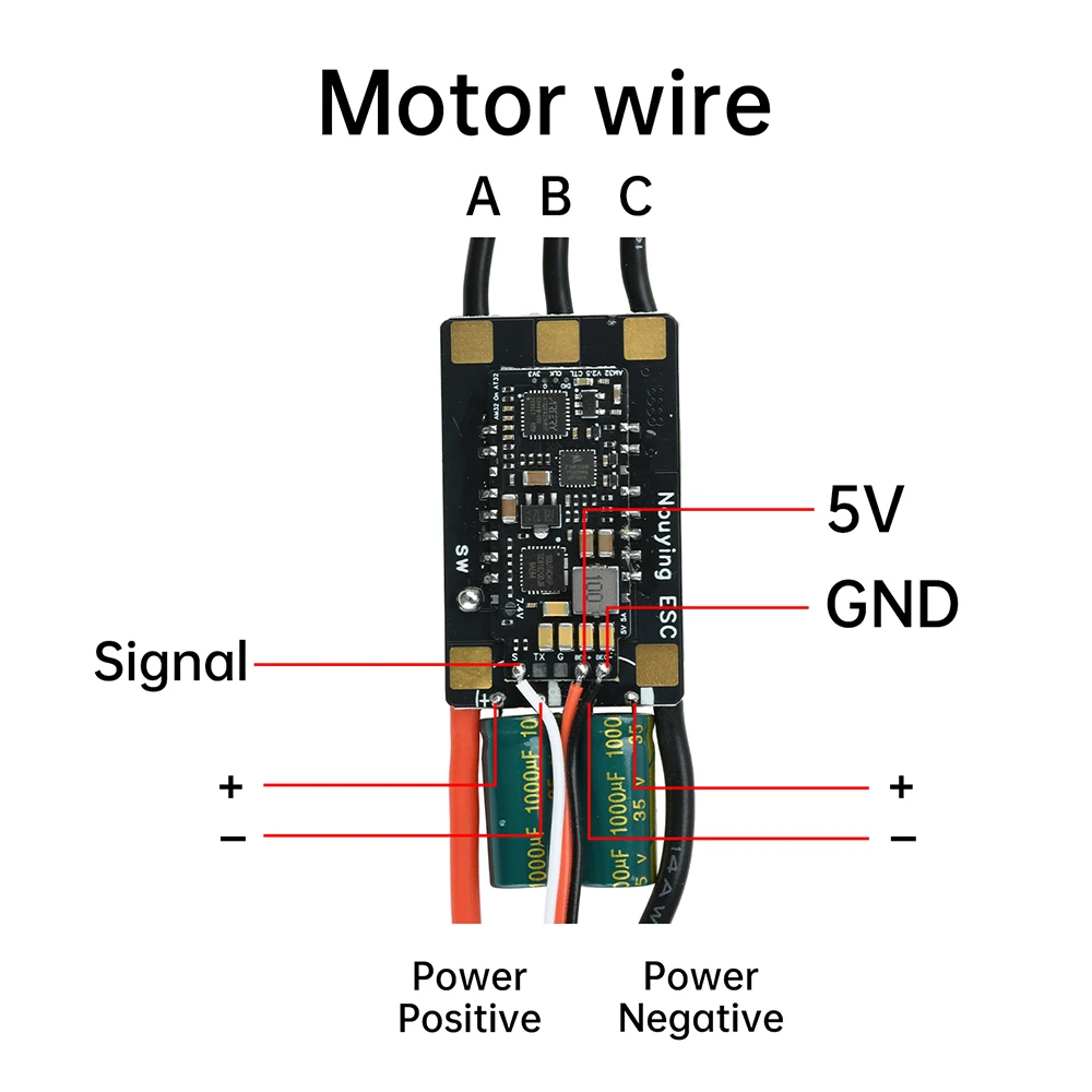 Фото 3-8S AM32 ESC 120A бесщеточный ESC, контроллер двигателя, встроенный 5,2 В/7,2 В 4A BEC, подходит для моделей дронов и вентиляторов №4