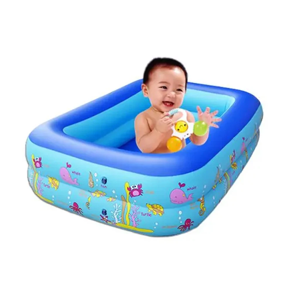

47.24 in 2Layers Inflatable Square Swimming Pool Children Inflatable Pool Bathing Tub Baby Kid Home Outdoor Large Swimming Pool