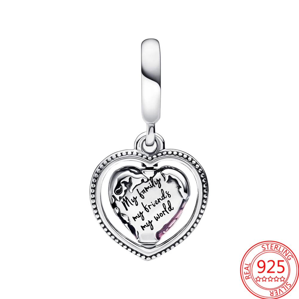 Подлинные настоящие искусственные серебряные крутящиеся подвески в виде сердца