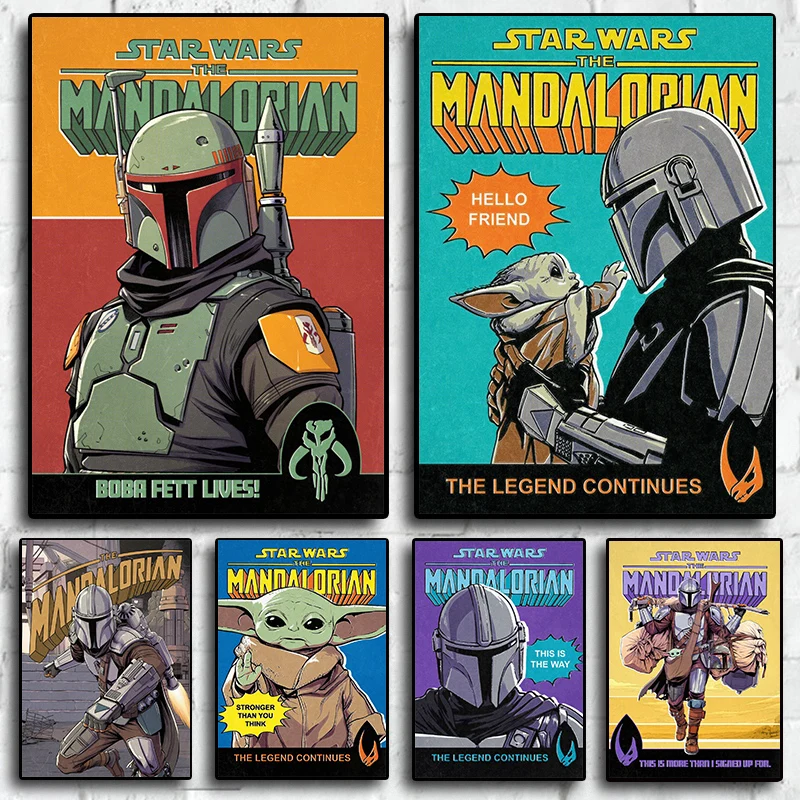 

Disney classic Постер Мультфильма фильма Звездные войны эстетический декор комнаты подарок Картина на холсте настенное искусство домашний декор ...