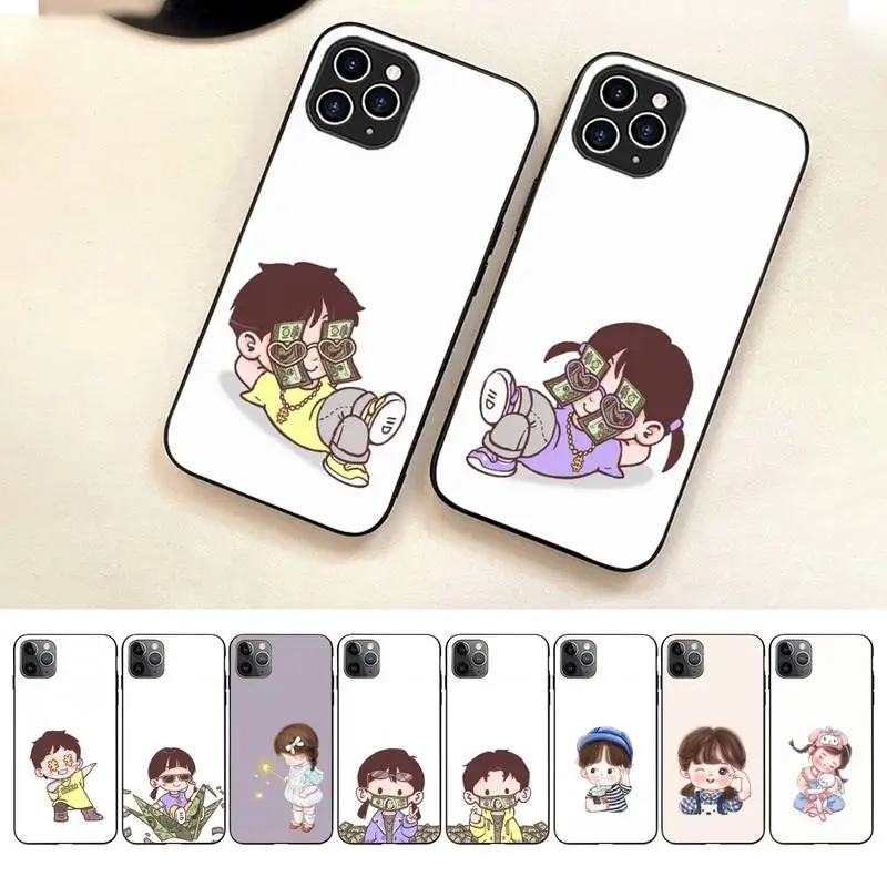 

Cute Little Girl Boy Phone Case For Iphone 7 8 Plus X Xr Xs 11 12 13 14 Se2020 Mini Pro Max Case