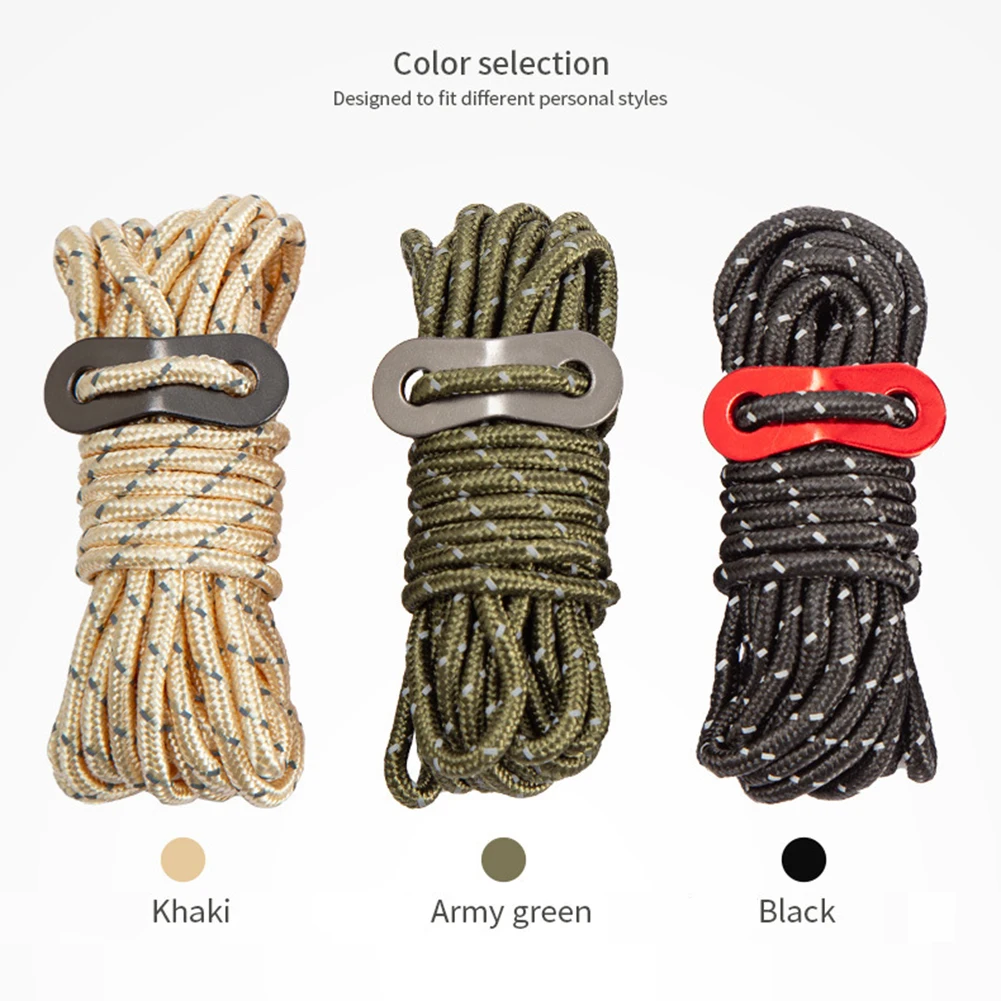 

Outdoor Tent Wind Rope 4mm Reflective Rope 2 Meters 4 Meters Mesh Bag Multi-purpose Camping Reflective Ropes Tent Accessories