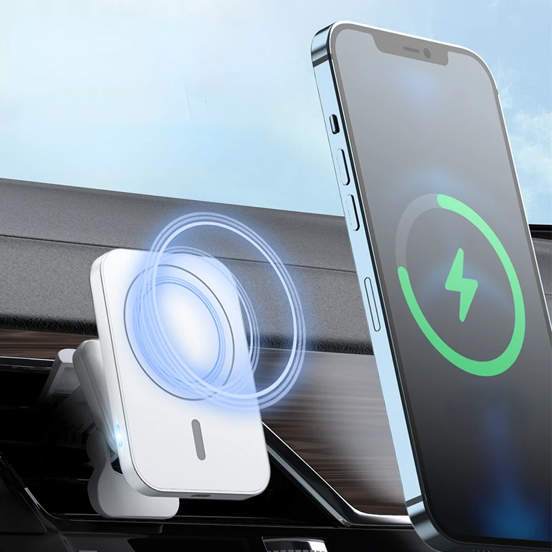 

2022 Trend For iPhone 13 12 Car Magnet Mount Phone Holder Fast Charging Station Air Vent Stand Charger 15W Wireless Chargers