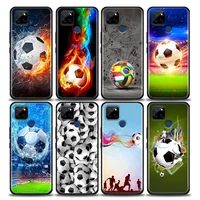 phone case for realme q2 c20 c21 v15 8 case c25 gt v13 5g x7 pro ultra c21y silicone cover fire football soccer ball