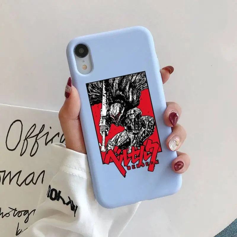 

Anime Berserk Guts Phone Case for iPhone 11 12 13 Mini Pro Xs Max 8 7 6 6S Plus X XR Soft Candy Color Case