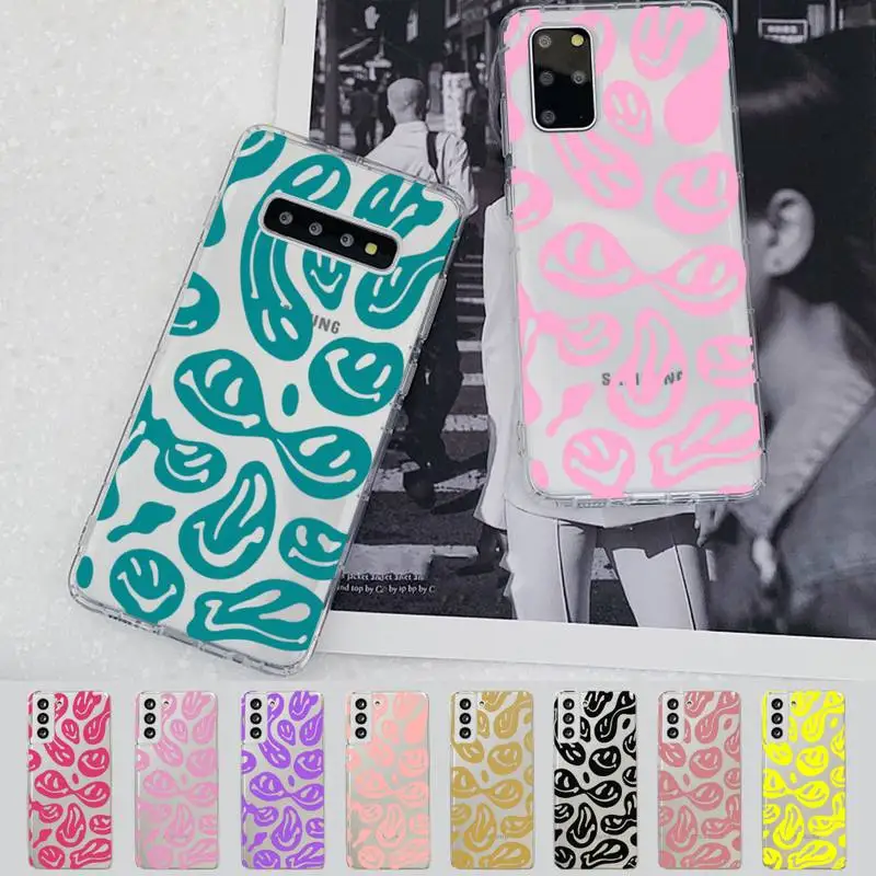 

Smiley Face Phone Case for Samsung S20 S10 lite S21 plus for Redmi Note8 9pro for Huawei P20 Clear Case
