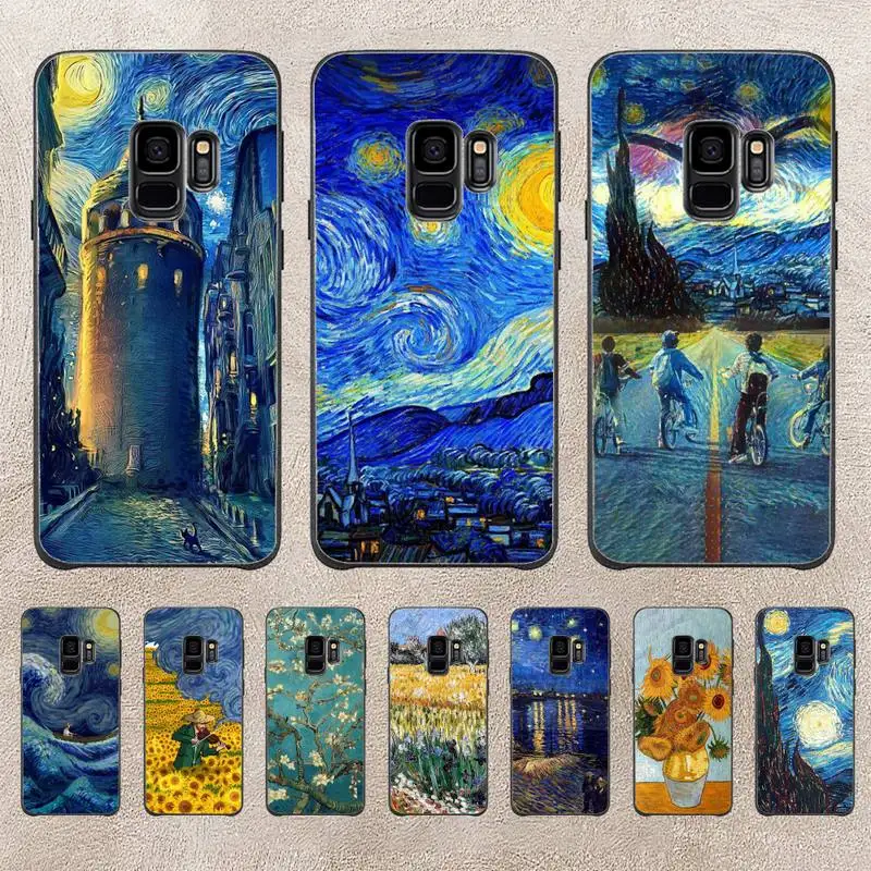 

Van Gogh Starry Sky Art Phone Case For Samsung Galaxy J200 J2 Prime J2 Pro J6 2018 J250 J4 Plus J415 J5 Prime J7