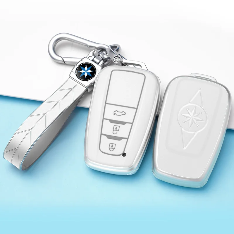 

TPU Key Case Cover Bag Shell Keychain for Toyota Prius Camry Corolla C-HR CHR RAV4 Prado 2018 Accessories Keychain Covers