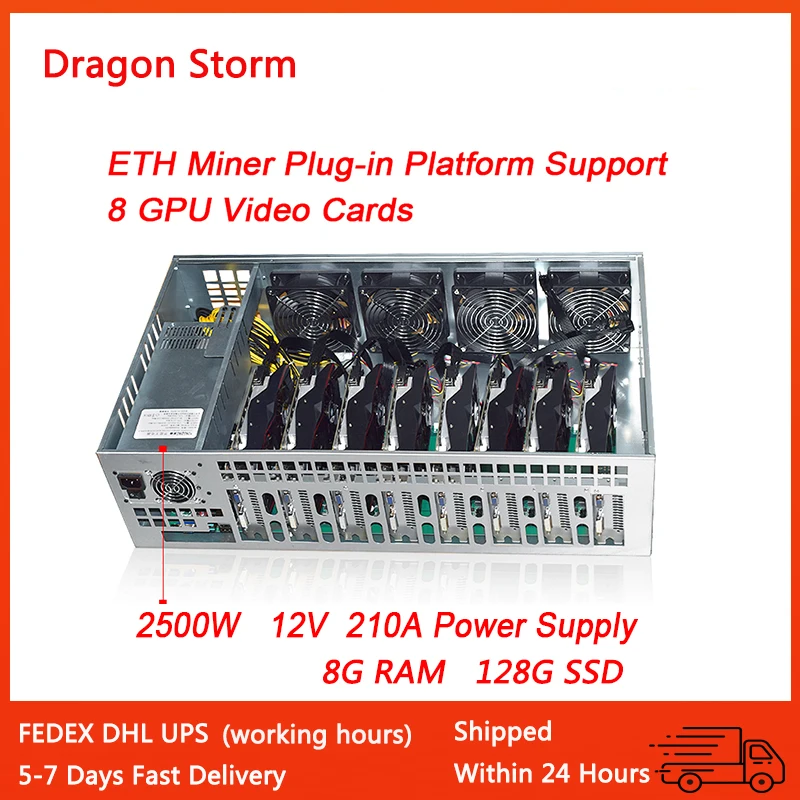 Материнская плата ETH Miner со встроенной картой B85M 65 мм/PSU 2500 Вт/8 ГБ - Цена: 35075.13