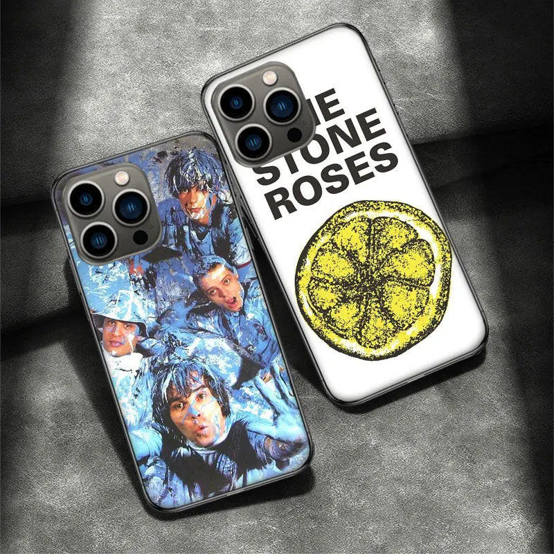 Чехол для телефона Stone-R-Roses Apple Iphone 16 15 Plus Soft 13 12 Mini Cover 11 14 Pro Max Capa 8 7 SE Shell Coque Silicone TP