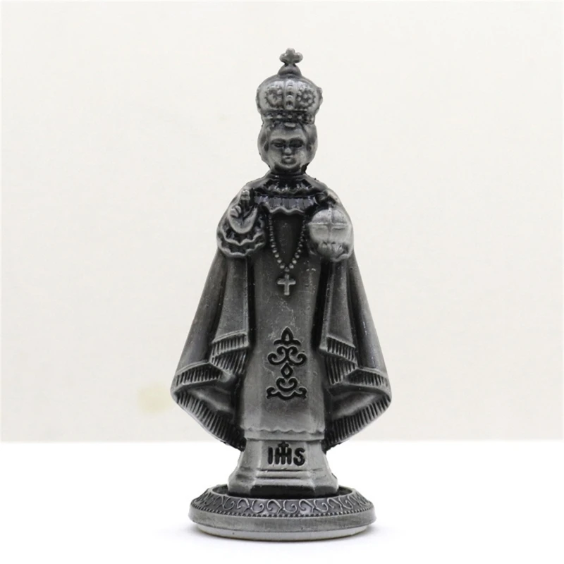 Элегантная металлическая статуэтка Марии с винтажными детальными антикварными