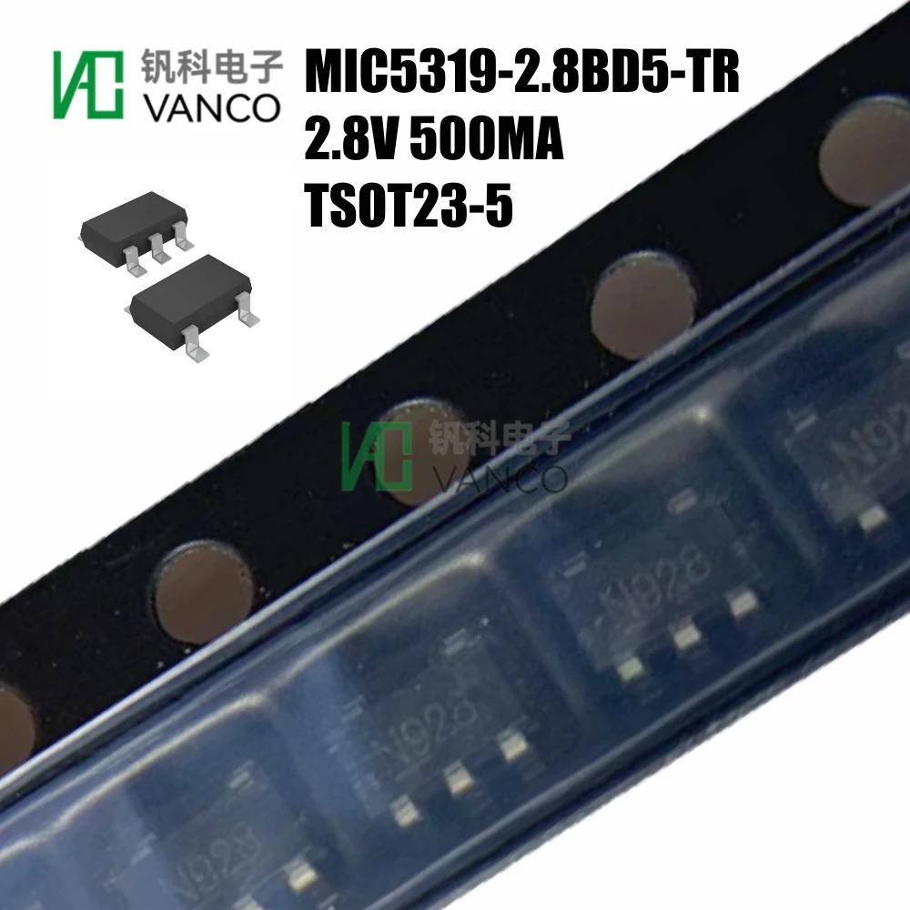 

New Original 10/20/50/100pcs Kit MIC5319-2.8BD5-TR IC REG LIN 2.8V 500MA TSOT23-5 In Stock